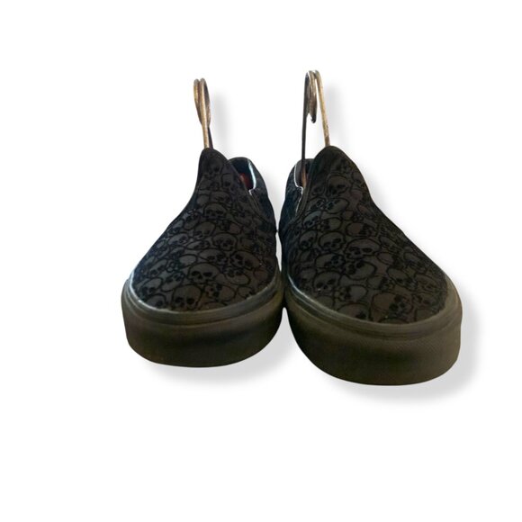 Vans Mens Classic Flocked Skulls Black on Black Velvet Burnout Purple Lining 12 - Picture 9 of 12
